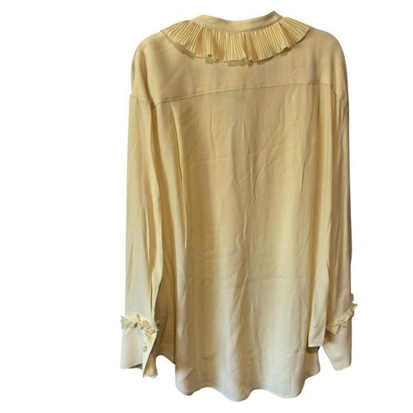 H&M Edition S/S 2025 Ruffled Pale Yellow Tunic Blouse Limited Edition - Picture 10 of 11